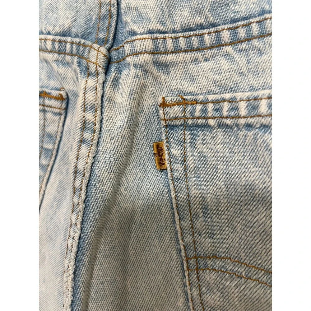 VINTAGE Levis Jean Shorts Mens 34 Blue Distressed Denim Jorts Orange Tab USA 90s